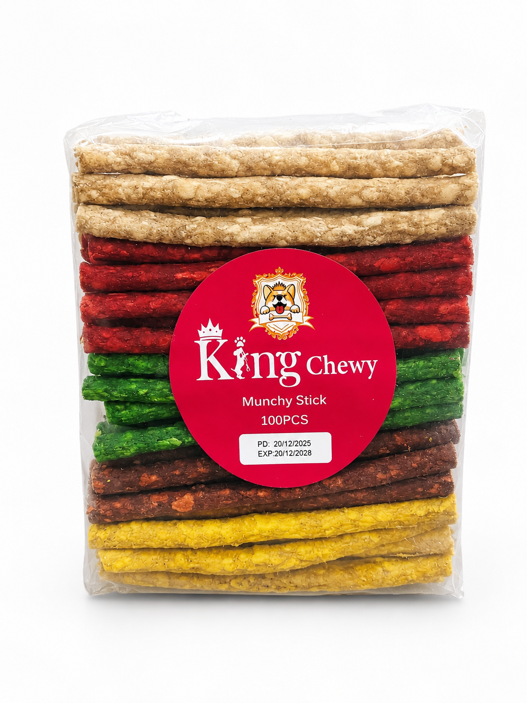 اسنک تشویقی سگ مانچی مدل king chewy وزن 650 گرم بسته ۱۰۰ عددی